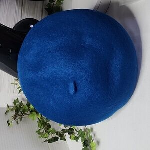 Royal Blue French Style Beret Hat Adjustable NWT
